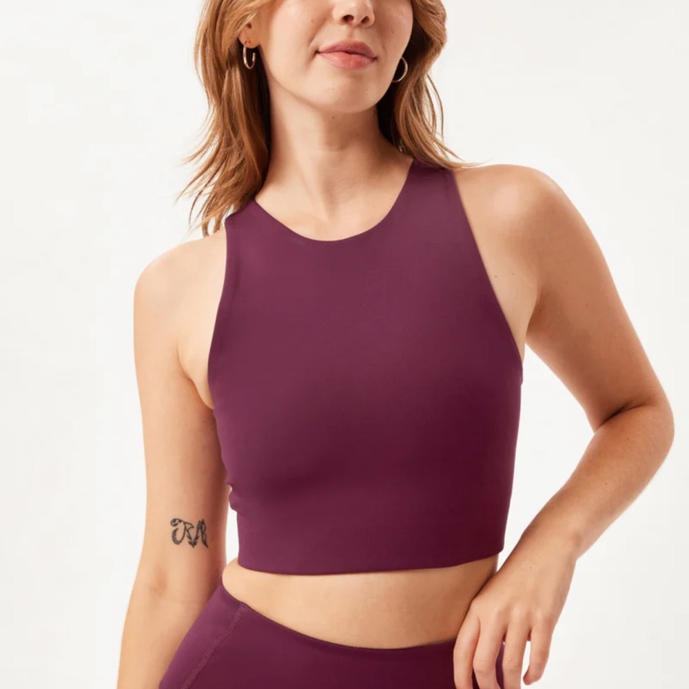 BRAND NEW Dylan Tank Bra Girlfriend Collective Plum XS - Sports Bra Crop Tank